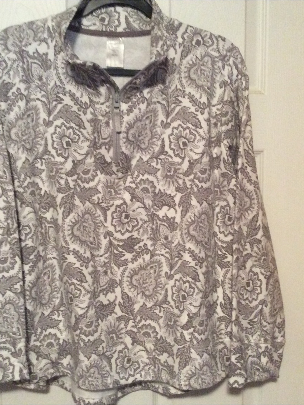 Vera Bradley Gray Floral Quarter-Zip Sweatshirt